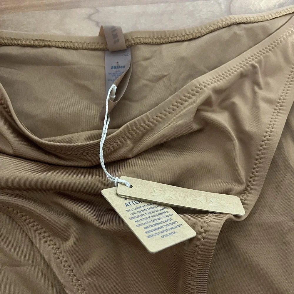 NWT Skims Bikini Bottoms Dipped Tie‎ Sides Almond Color Women's Size 3XL